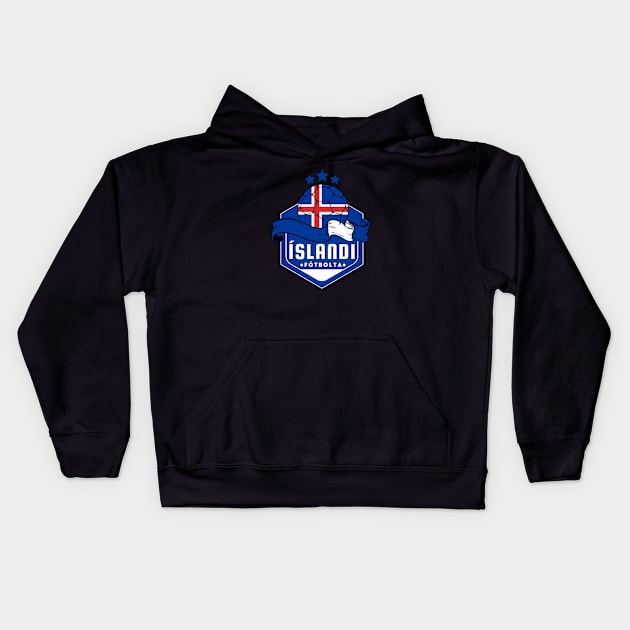 Islandi Fotbolta Kids Hoodie by footballomatic